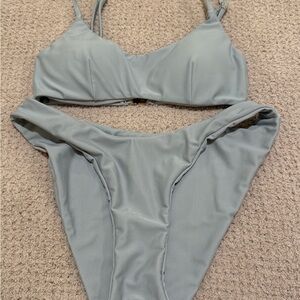 Seafoam Green Bikini Set with Thin Straps